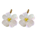 Sweet Fabric Flower Zircon Sequin Pendant Drop Earrings For Women Light Luxury Style view 5