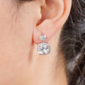 Geometric Oval Square Stud Earrings For Women With Chunky Zircon, Luxury Formal Jewelry view 3