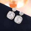 Geometric Oval Square Stud Earrings For Women With Chunky Zircon, Luxury Formal Jewelry view 2