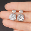 Geometric Oval Square Stud Earrings For Women With Chunky Zircon, Luxury Formal Jewelry view 5