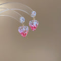 Korean Fresh Sweet Resin Strawberry Zircon Silver Needle Stud Earrings For Women view 4