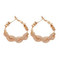 Copper Zircon Mesh Wrap Hoop Earrings With Silver Needle, Light Luxury European Style view 5