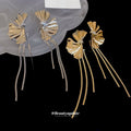 Alloy Zircon Flower Tassel Drop Earrings, European American Light Luxury Fashion Studs view 3