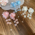 Fresh Sweet Acrylic Flower Tassel Drop Earrings With Silver Pin For Women view 1