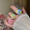 Fresh Resin Flower Seed Bead Open Ring For Women view 1