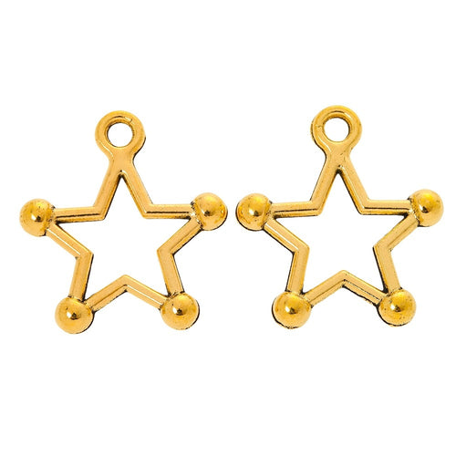 Zinc Alloy Five Point Star Charm Pendant No.878422 for DIY Necklace Bracelet Jewelry Making