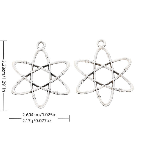 Antique Silver Zinc Alloy Molecule Hexagram Charm Pendant for DIY Necklace Bracelet Jewelry Making