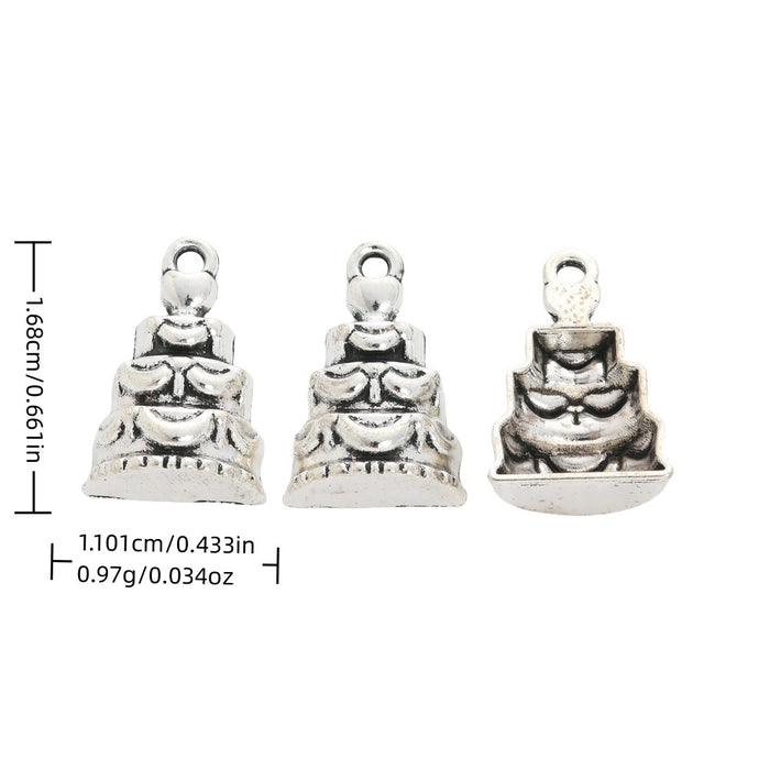 Antique Silver Zinc Alloy Cake Charm Pendant for DIY Necklace Bracelet Jewelry Making