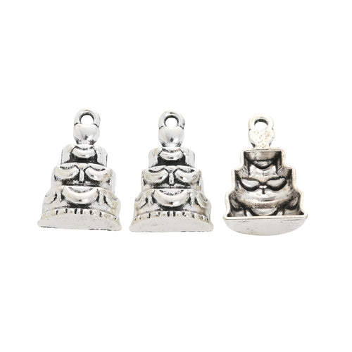 Antique Silver Zinc Alloy Cake Charm Pendant for DIY Necklace Bracelet Jewelry Making