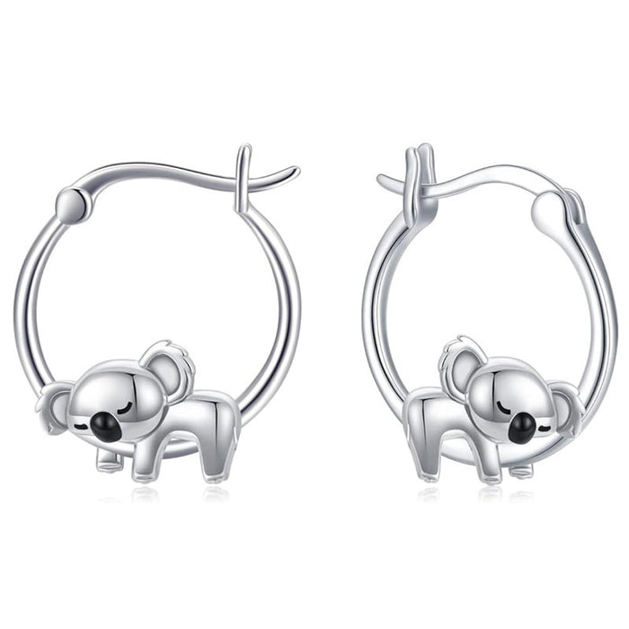 Cute Koala Enamel Earrings For Women, Delicate Daily Wear Fashion Animal Jewelry