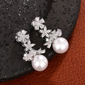 Middle East Style Faux Pearl Drop Earrings For Women, Elegant Floral Princess Jewelry view 2