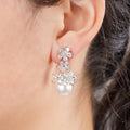 Middle East Style Faux Pearl Drop Earrings For Women, Elegant Floral Princess Jewelry view 3
