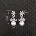 Middle East Style Faux Pearl Drop Earrings For Women, Elegant Floral Princess Jewelry view 4