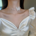 French Vintage Faux Pearl Flower Choker Necklace For Women Light Luxury Fashion Jewelry view 2