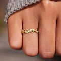 European Minimalist Ubi Moss Ring, Elegant French Light Luxury Fashion Finger Jewelry view 1