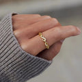 European Minimalist Ubi Moss Ring, Elegant French Light Luxury Fashion Finger Jewelry view 2