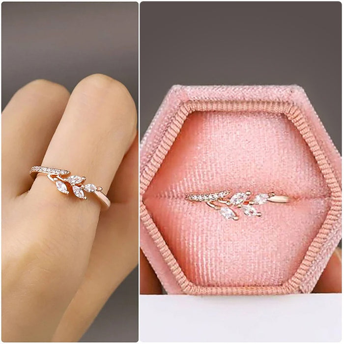 Elegant Leaf Shape Ring For Women, Niche Daily Wear Fashion Jewelry For