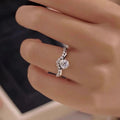 Four Prong Zircon Inlaid Ring For Women, Trendy Princess Style Fashion Finger Jewelry view 3