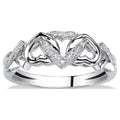 Japan Korea Style Heart Ring For Women, Micro Paved Zircon Buckle Heart Fashion Jewelry view 1