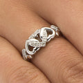 Japan Korea Style Heart Ring For Women, Micro Paved Zircon Buckle Heart Fashion Jewelry view 2