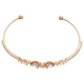 Luxury Copper Zircon Heart Teardrop Open Bangle For Women Elegant Light Luxury Bracelet view 5