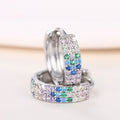 Metal Micro Pave Colorful Zircon Hoop Earrings For Women Sweet Daily Fashion Accessories view 2