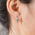 Metal Micro Pave Colorful Zircon Hoop Earrings For Women Sweet Daily Fashion Accessories view 3