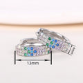 Metal Micro Pave Colorful Zircon Hoop Earrings For Women Sweet Daily Fashion Accessories view 4