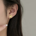 Korean Style Butterfly Bow Stud Earrings For Women, Sweet Elegant Daily Fashion Jewelry view 3