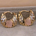 Korean Forest Style Hollow Rose Flower Ear Cuffs For Women Pastoral Floral Fashion Jewelry Earrings view 2