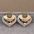 New Middle East Style Heart Multicolor Oil Painted Ear Cuffs Elegant Fresh Fashion Jewelry Earrings view 3