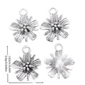 Antique Silver Zinc Alloy Flower Charm Pendant No.133621 for DIY Necklace Bracelet Jewelry Making view 1