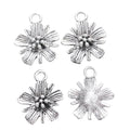 Antique Silver Zinc Alloy Flower Charm Pendant No.133621 for DIY Necklace Bracelet Jewelry Making view 2