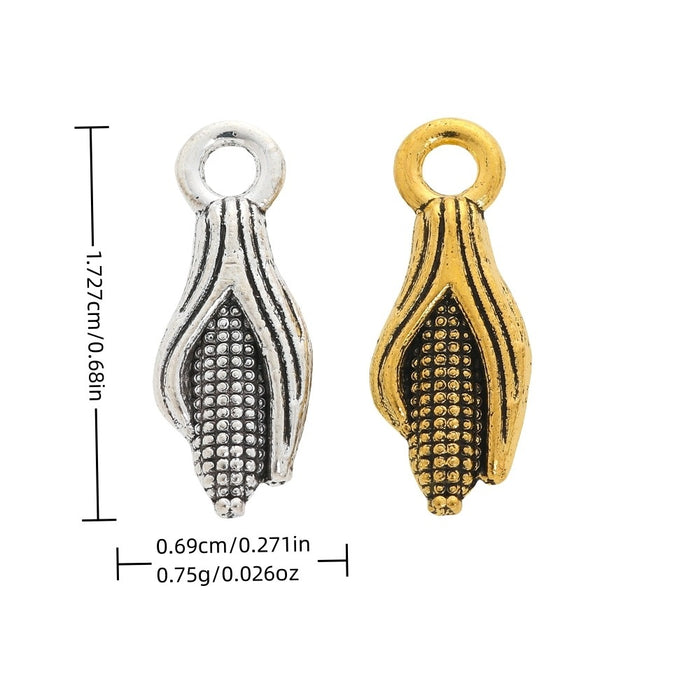 Zinc Alloy Corn Charm Pendant for DIY Necklace Bracelet Jewelry Making