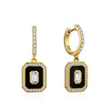 Elegant Palace Style Geometric Enamel Drop Earrings For Women Korean European Jewelry view 1