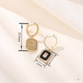 Elegant Palace Style Geometric Enamel Drop Earrings For Women Korean European Jewelry view 4