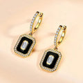 Elegant Palace Style Geometric Enamel Drop Earrings For Women Korean European Jewelry view 2