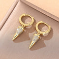 Geometric Designer Metal Earrings, Niche Fashion Statement Jewelry For Evening Dress Styling view 2