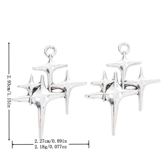 Antique Silver Zinc Alloy Four Point Star Charm Pendant for DIY Necklace Bracelet Jewelry Making
