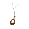 Vintage Faux Leather Star Geometric Tassel Pendant Sweater Necklace for Women Ethnic Style view 5
