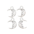 Antique Silver Zinc Alloy Moon Charm Pendant for DIY Necklace Bracelet Jewelry Making view 2