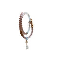 Light Luxury New Chinese Copper Bangle With Zircon Strawberry Quartz Cat Eye Beads view 5