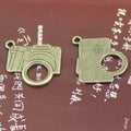 Alloy Camera Flatback Charm 24x23mm with 10mm Pad