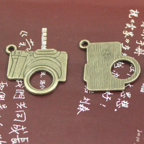 Alloy Camera Flatback Charm 24x23mm with 10mm Pad