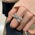 Zircon Bowknot Open Ring Light Luxury Jewelry For Women view 4