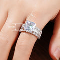 Luxury Couple Statement Ring With Sparkling Zircon, Elegant Engagement And Wedding Jewelry view 4