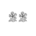 Elegant Silver Alloy Crystal Flower Stud Earrings For Women Korean Light Luxury Fashion Jewelry Earrings view 5