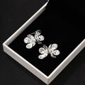 Elegant Silver Alloy Crystal Flower Stud Earrings For Women Korean Light Luxury Fashion Jewelry Earrings view 2