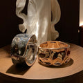 Irregular Wrinkled Metal Round Open Bangle European American Light Luxury Statement Bracelet view 3