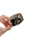 Irregular Wrinkled Metal Round Open Bangle European American Light Luxury Statement Bracelet view 5